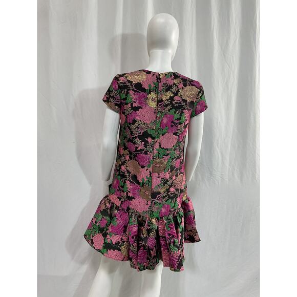 Mac Duggal Floral Mini Dress - Pink and Green - Picture 3 of 5